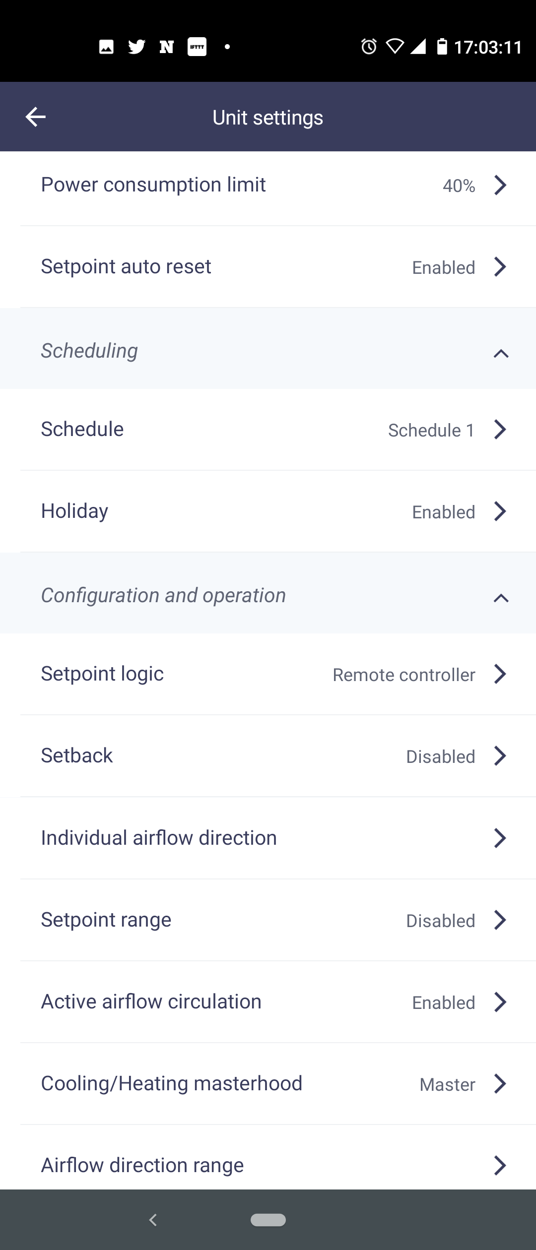Madoka Assistant App Unit Setting Screen